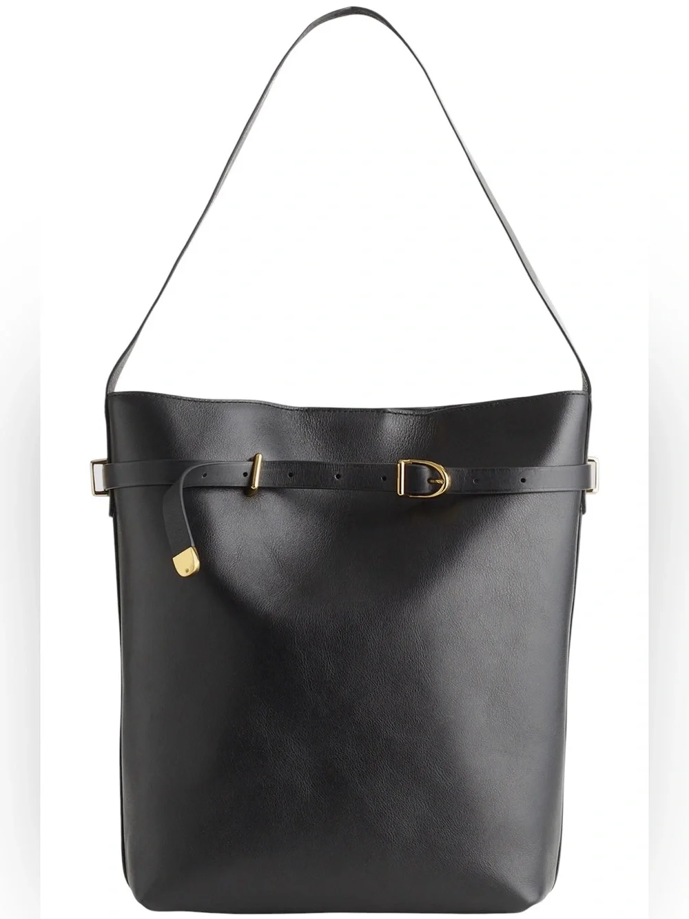 Madewell The Essential Belted Bucket Leather Tote Bag